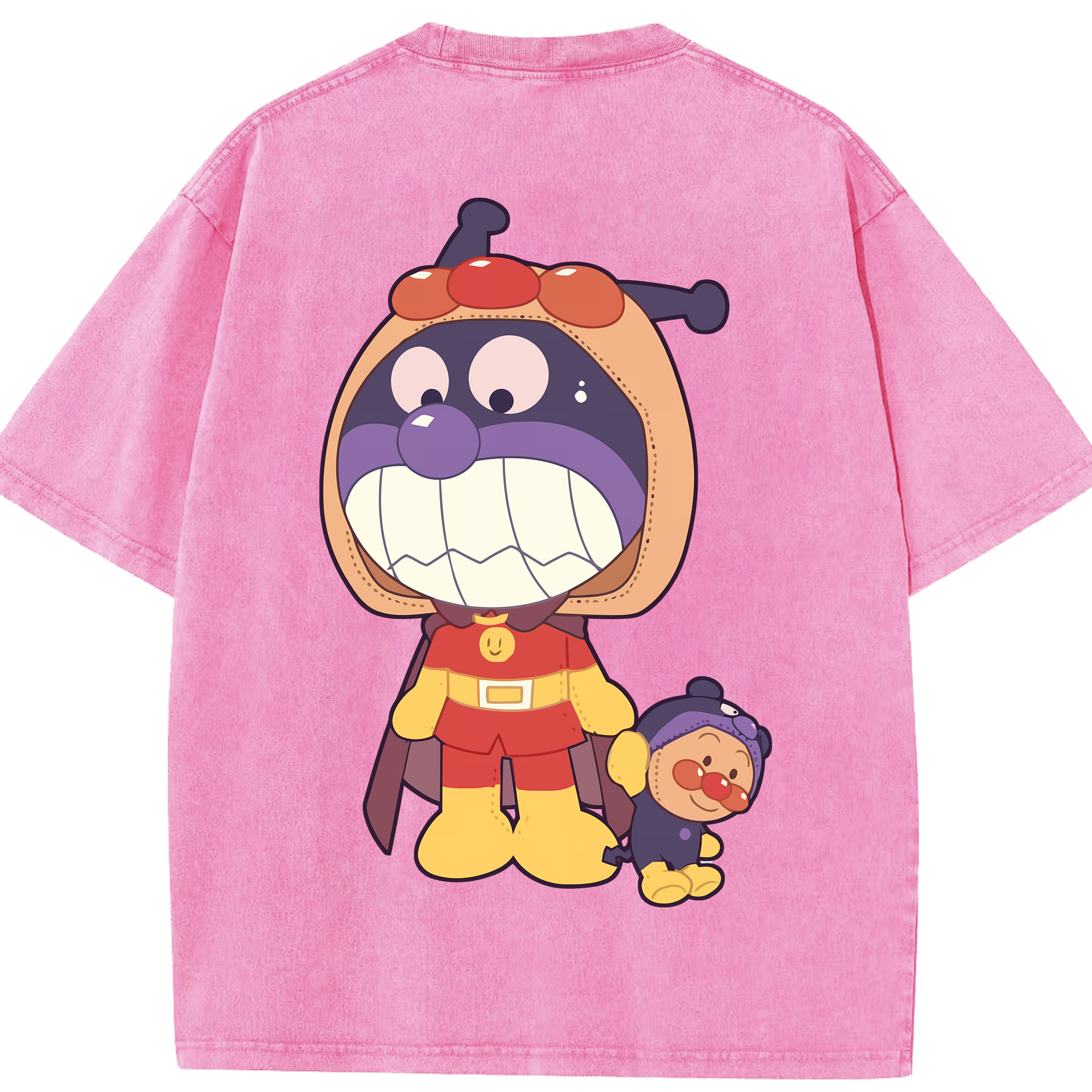 （画像用） アンパンマン Anpanman 綿100% ヴィンテージ風 半袖Tシャツ（背面プリント）